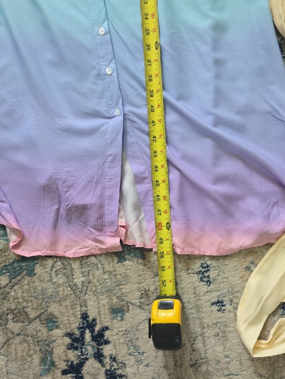 New York & Company Multicolor Pastel Ombre Shirt Dress - Picture 9 of 10